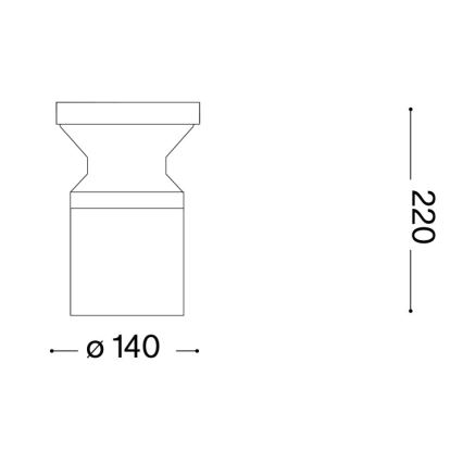 Ideal Lux - Lampe d'extérieur TORRE 1xE27/15W/230V 22 cm IP65 anthracite