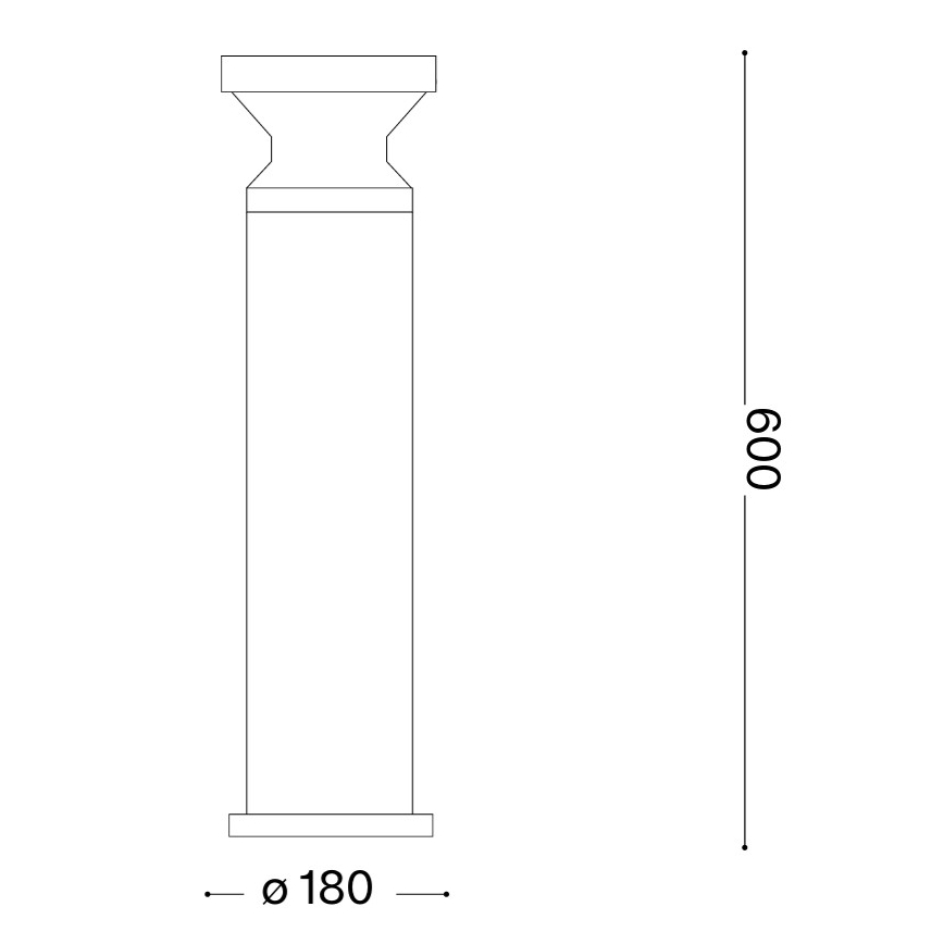 Ideal Lux - Lampe d'extérieur TORRE 1xE27/15W/230V, 60 cm, IP65, noire