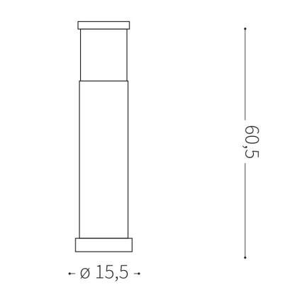 Ideal Lux - Lampe d'extérieur TRONCO 1xE27/42W/230V 60 cm IP65 anthracite