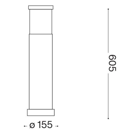 Ideal Lux - Lampe d'extérieur TRONCO 1xE27/42W/230V 60 cm IP65 noire