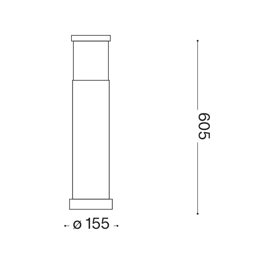 Ideal Lux - Lampe d'extérieur TRONCO 1xE27/42W/230V 60 cm IP65 noire
