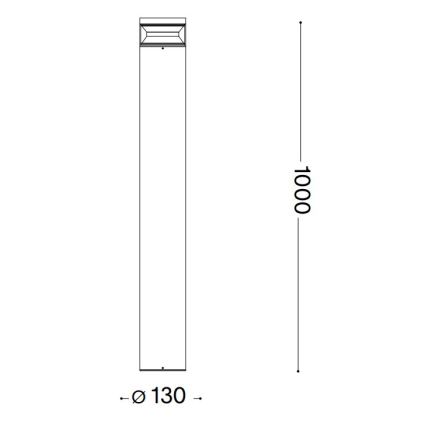 Ideal Lux - Lampe extérieure BOEING LED/14W/230V 100 cm CRI 90 IP65 anthracite