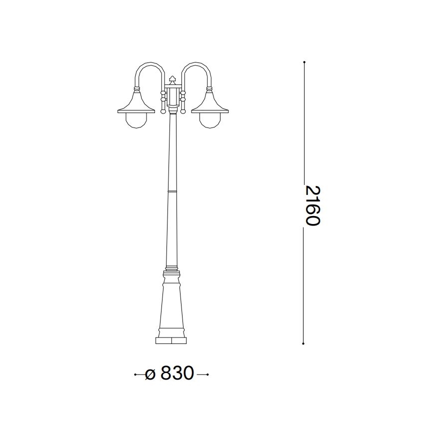 Ideal Lux - Lampe extérieure CIMA 2xE27/52W/230V 216 cm IP43 patine