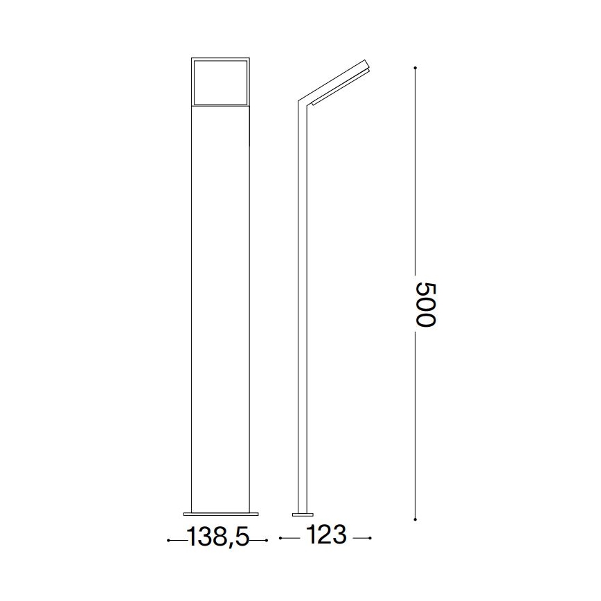 Ideal Lux - Lampe extérieure STYLE LED/8,5W/230V 3000K 50 cm CRI 90 IP54 anthracite