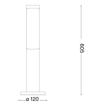 Ideal Lux - Lampe d'extérieur LED ETERE LED/9,5W/230V 4000K 60 cm IRC 90 IP44 noire
