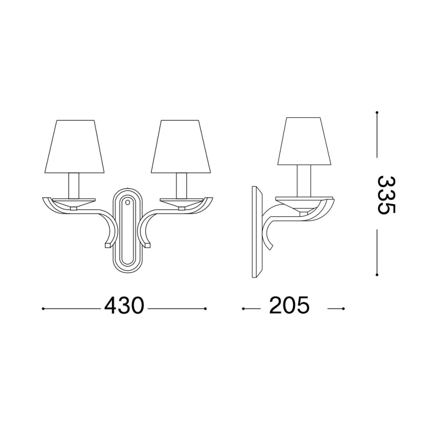 Ideal Lux - Lampe murale en cristal PEGASO 2xE14/28W/230V doré