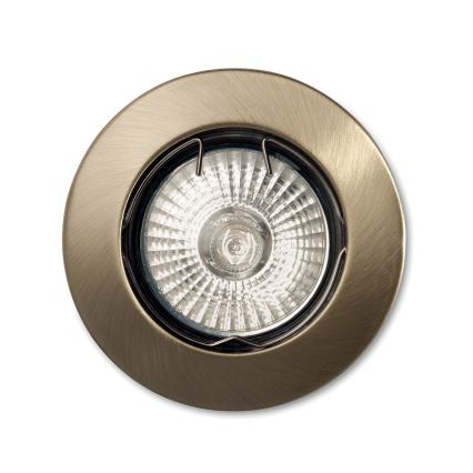 Ideal Lux - Lot de 3 spots encastrés JAZZ, pour ampoule 1x GU10 (50W, 230V), diamètre 7,7 cm, finition bronze