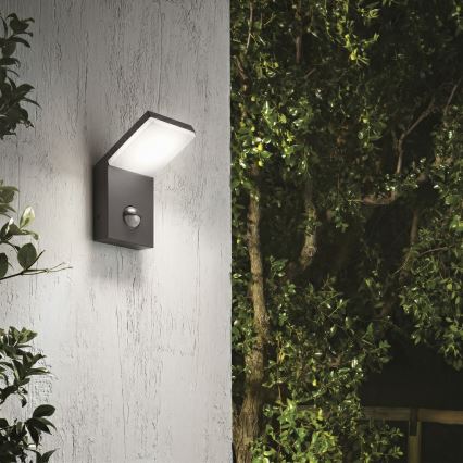 Ideal Lux - Luminaire LED extérieur avec détecteur STYLE LED/9W/230V 4000K CRI 90 IP54 anthracite