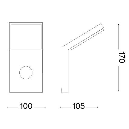 Ideal Lux - Luminaire LED extérieur avec détecteur STYLE LED/9W/230V 4000K CRI 90 IP54 anthracite