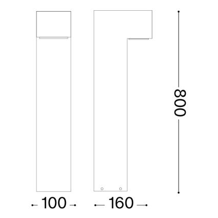 Ideal Lux - Luminaire d'extérieur SIRIO 1xGX53/9W/230V 80 cm IP65 marron