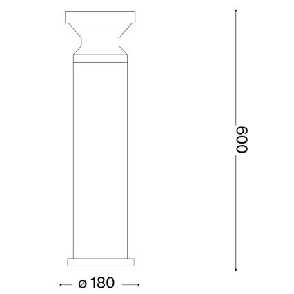 Ideal Lux - Luminaire d'extérieur TORRE 1xE27/15W/230V 60 cm IP65 anthracite