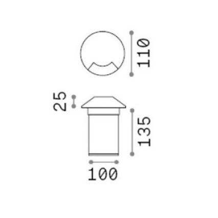 Ideal Lux - Luminaire encastré au sol LED ROCKET/3W/230V IRC 90 IP67 chrome mat