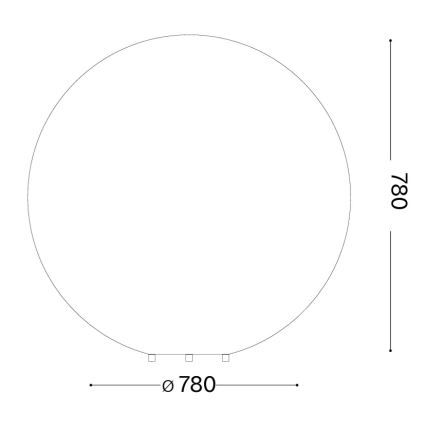 Ideal Lux - Luminaire extérieur DORIS 1xE27/60W/230V diam. 78 cm IP44 gris