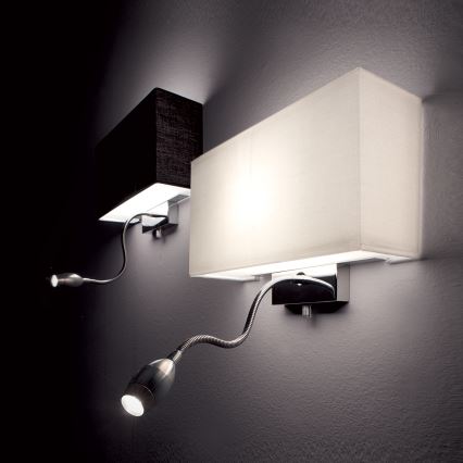 Ideal Lux - Applique murale flexible HOTEL 1xE27/60W/230V + LED/1,5W/230V
