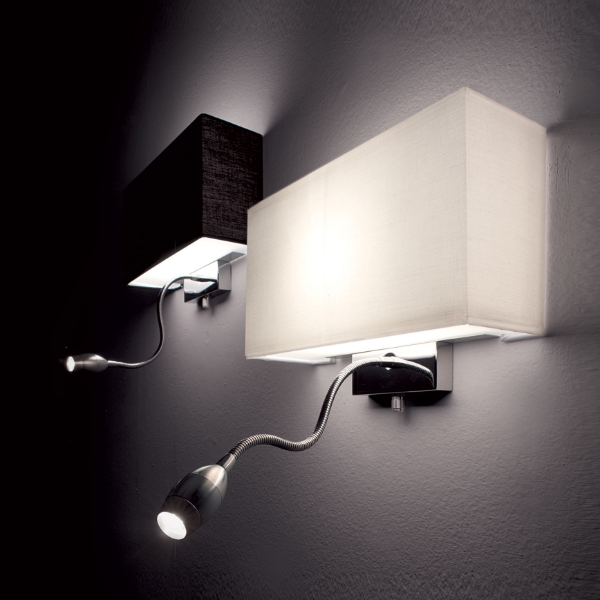 Ideal Lux - Applique murale flexible HOTEL 1xE27/60W/230V + LED/1,5W/230V