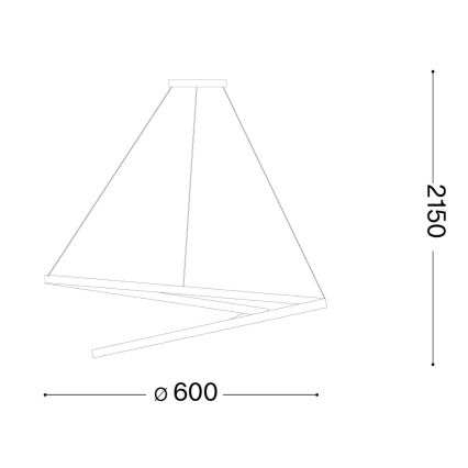Ideal Lux - Lustre LED dimmable sur câble OZ LED/48W/230V Ø 60 cm CRI 90 doré