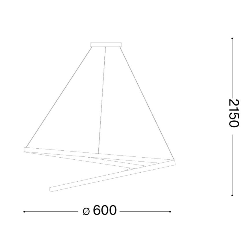 Ideal Lux - Lustre LED dimmable sur câble OZ LED/48W/230V Ø 60 cm CRI 90 doré
