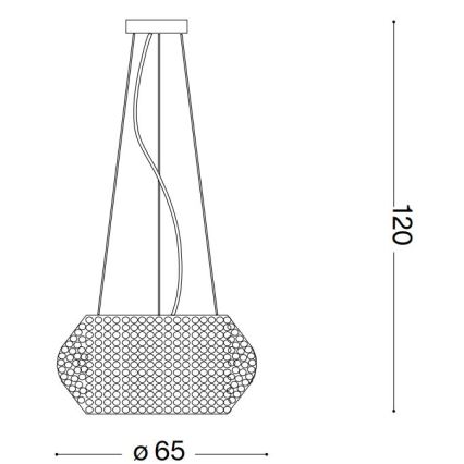 Ideal Lux - Suspension en cristal LED sur câble PASHA 14xE14/40W/230V Ø 65 cm chrome brillant