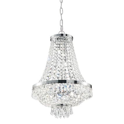 Ideal Lux - Lustre LED en cristal à chaîne CAESAR 9xG9/3W/230V Ø 45 cm chrome brillant