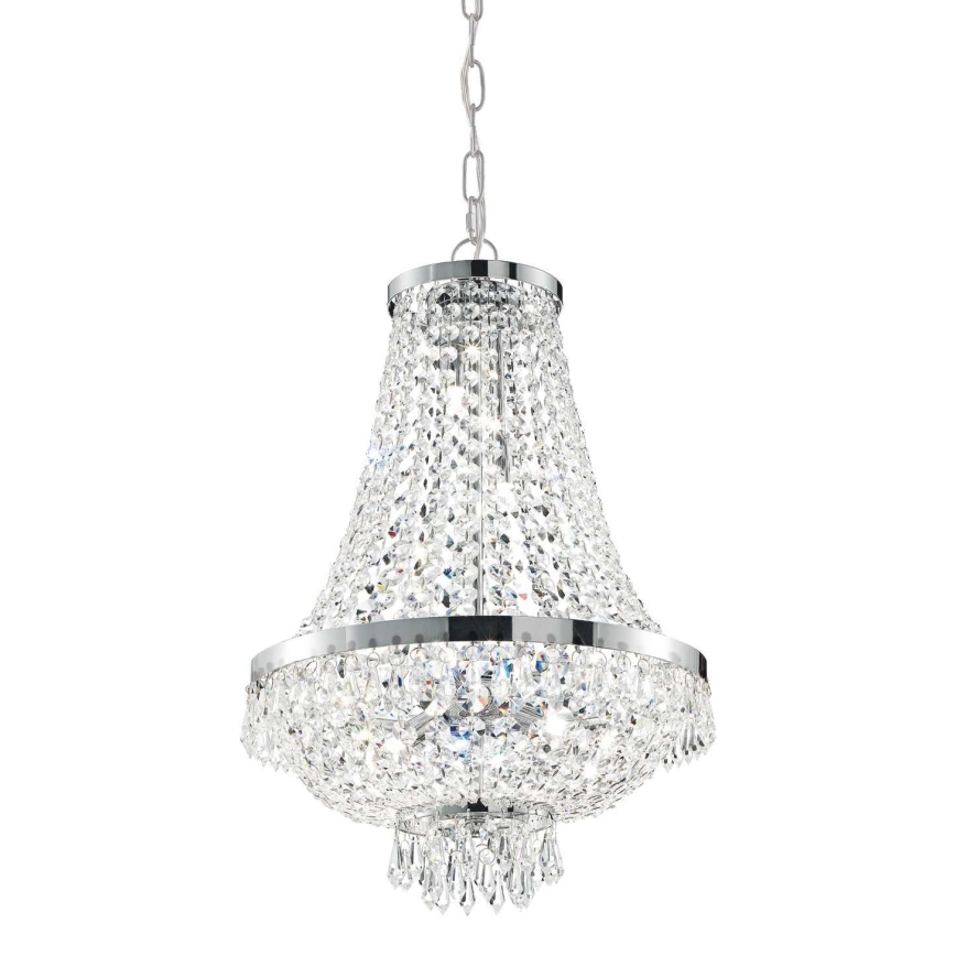 Ideal Lux - Lustre LED en cristal à chaîne CAESAR 9xG9/3W/230V Ø 45 cm chrome brillant