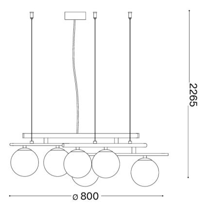 Ideal Lux - Lustre LED sur câble ATLAS 6xG9/3W/230V doré