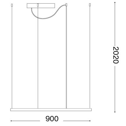 Ideal Lux - Suspension sur câble LED ORACLE SLIM LED/53W/230V 3000K IRC 90 90x90 cm dorée