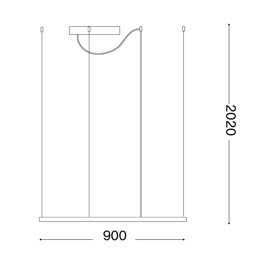 Ideal Lux - Suspension sur câble LED ORACLE SLIM LED/53W/230V 3000K IRC 90 90x90 cm dorée
