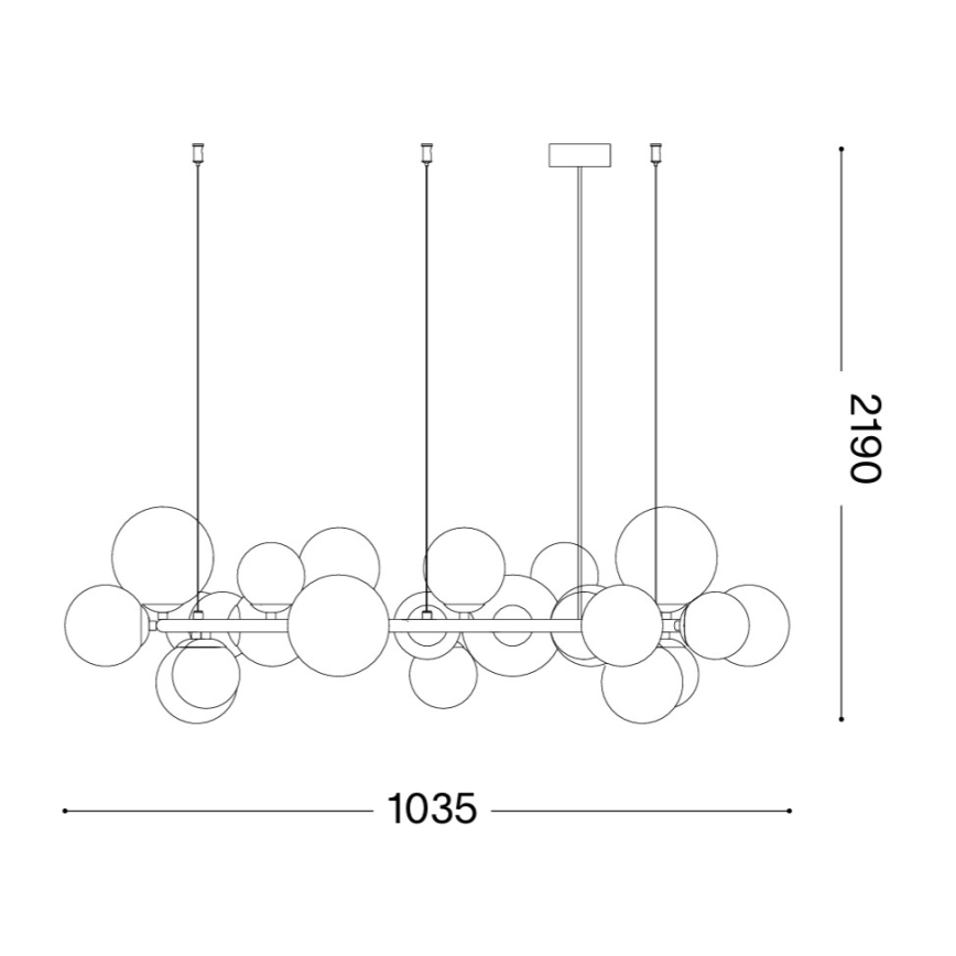 Ideal Lux - Lustre LED suspendu par câbles PERLAGE 25xG9/3W/230V 110 cm doré/beige fumé