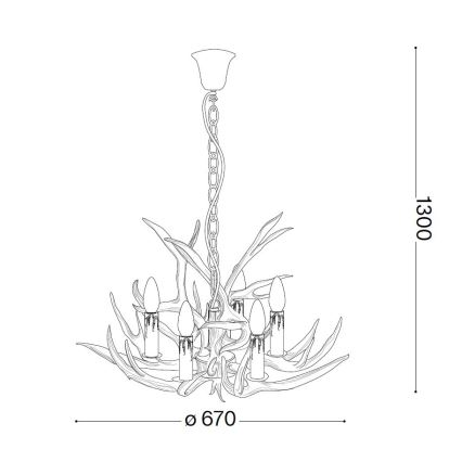 Ideal Lux - Lustre sur chaîne CHALET 6xE14/40W/230V ramures