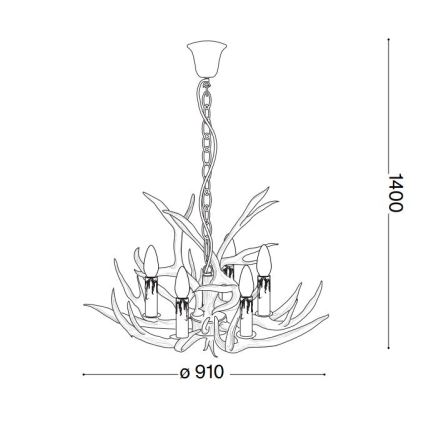 Ideal Lux – Lustre sur chaîne CHALET 8×E14/40W/230V ramures