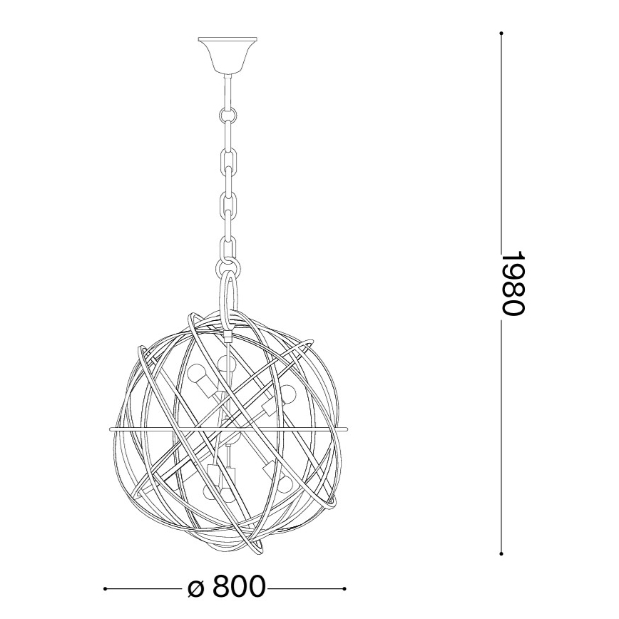 Ideal Lux - Lustre sur chaîne KONSE 7xE27/60W/230V Ø 80 cm doré