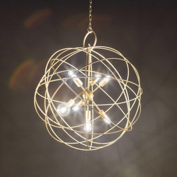 Ideal Lux - Lustre sur chaîne KONSE 7xE27/60W/230V Ø 80 cm doré