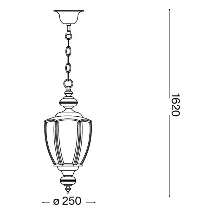 Ideal Lux - Lustre sur chaîne NORMA 1xE27/60W/230V Ø 25 cm bronze