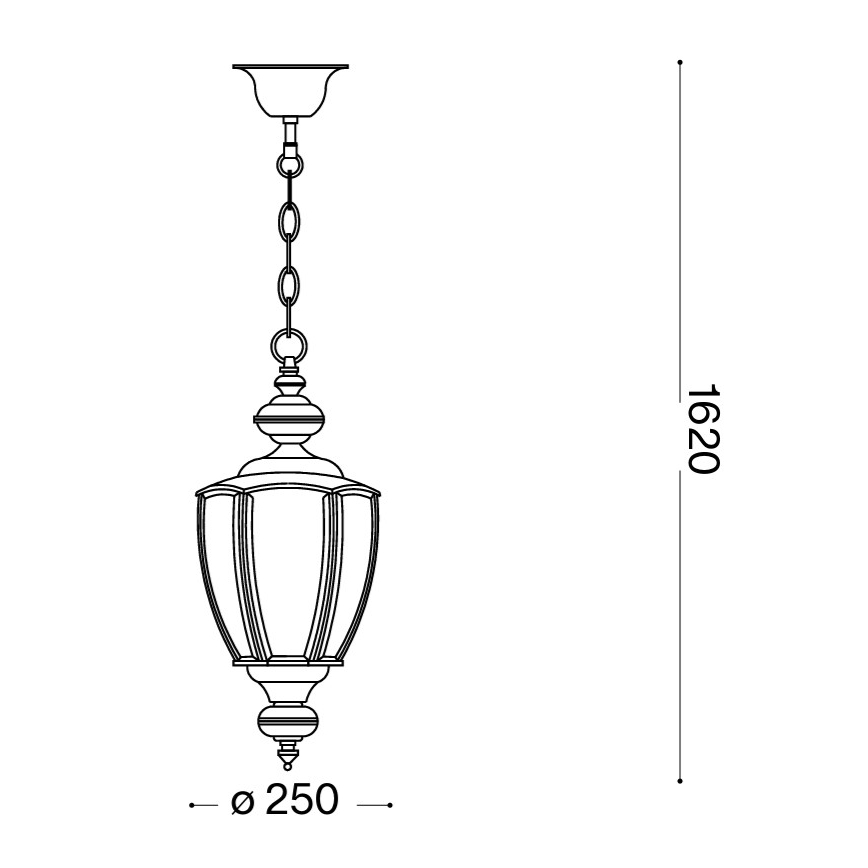 Ideal Lux - Lustre sur chaîne NORMA 1xE27/60W/230V Ø 25 cm bronze