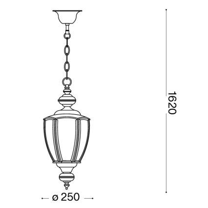 Ideal Lux - Lustre suspendu à chaîne 1xE27/60W/230V Ø 25 cm, chrome brillant