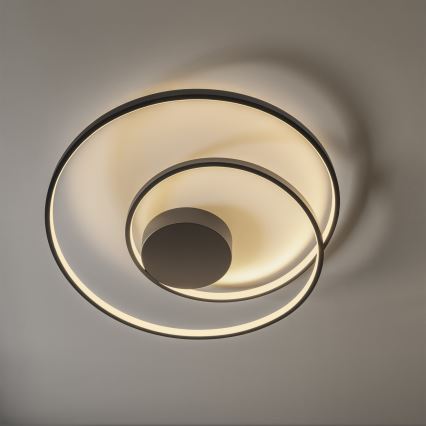 Ideal Lux - Plafonnier à intensité variable OZ LED/48W/230V d. 60 cm CRI 90 noir