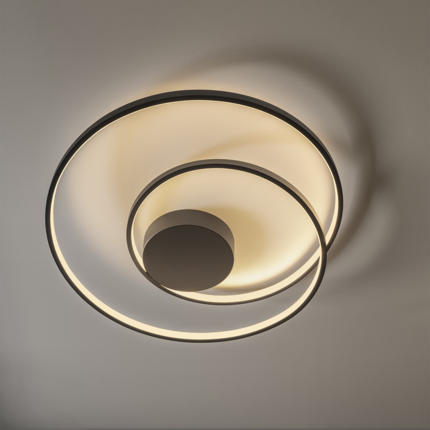 Ideal Lux - Plafonnier à intensité variable OZ LED/48W/230V d. 60 cm CRI 90 noir