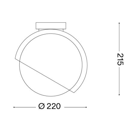 Ideal Lux - Plafonnier BLOOM 1xE27/42W/230V Ø 22 cm noir