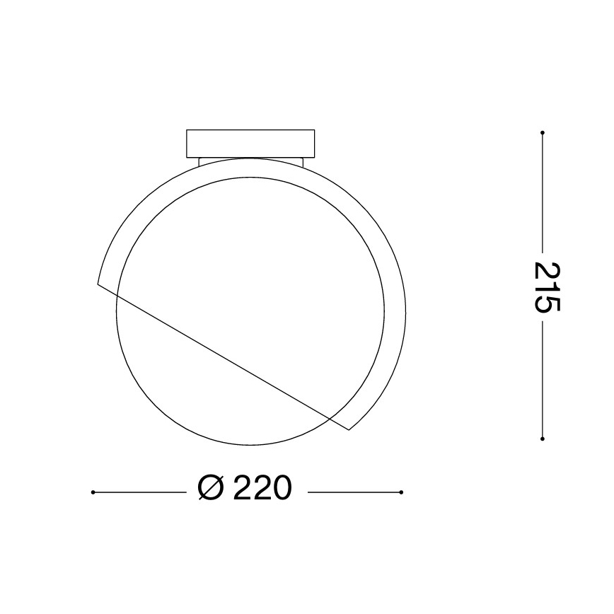 Ideal Lux - Plafonnier BLOOM 1xE27/42W/230V Ø 22 cm noir