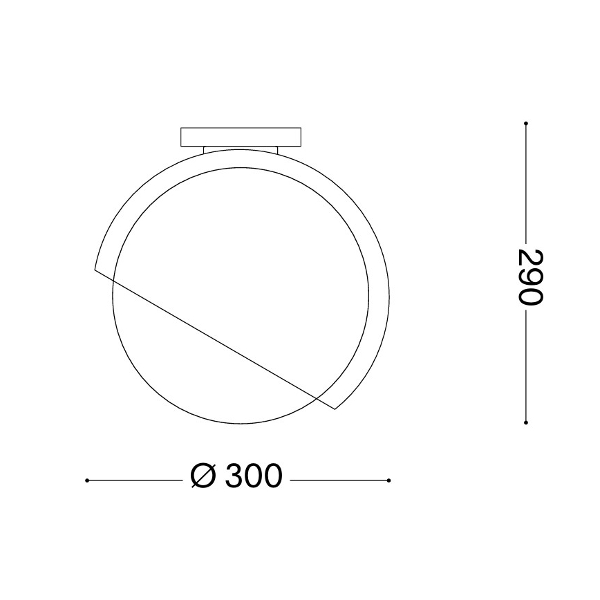 Ideal Lux - Plafonnier BLOOM 1xE27/42W/230V Ø 30 cm, doré / beige fumé