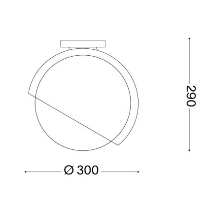 Ideal Lux - Plafonnier BLOOM 1xE27/42W/230V Ø 30 cm noir