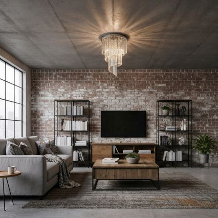 Ideal Lux - Plafonnier en cristal CARLTON 12xE14/40W/230V d. 50 cm chrome brillant