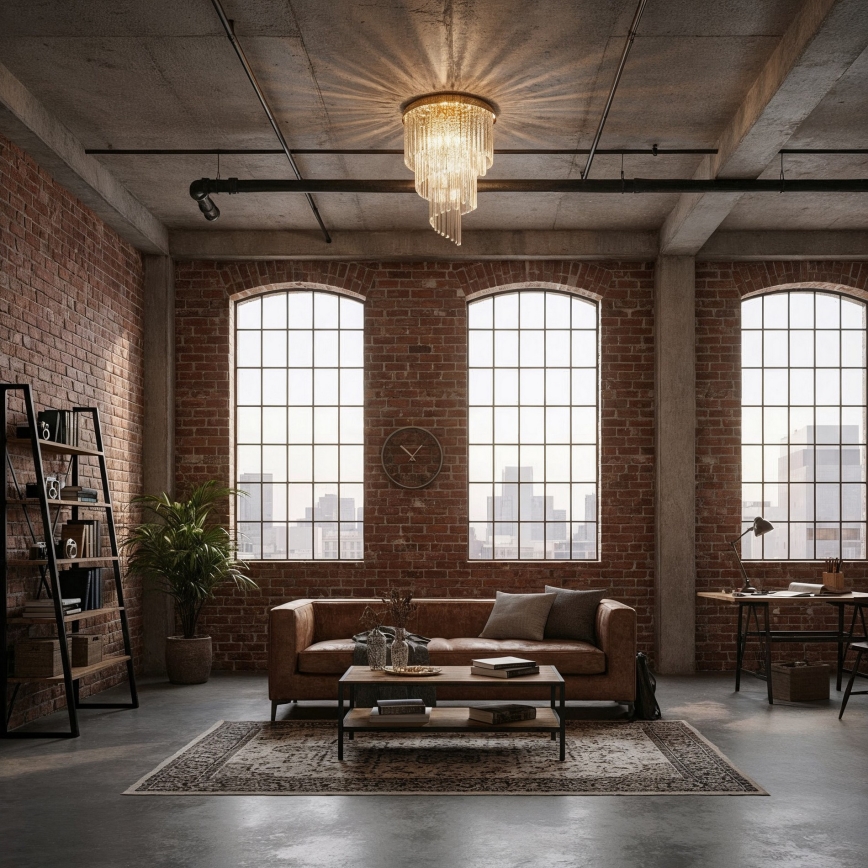 Ideal Lux - Plafonnier en cristal CARLTON 12xE14/40W/230V d. 50 cm doré