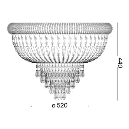 Ideal Lux - Plafonnier en cristal DUBAI 6xE14/28W/230V d. 52 cm doré