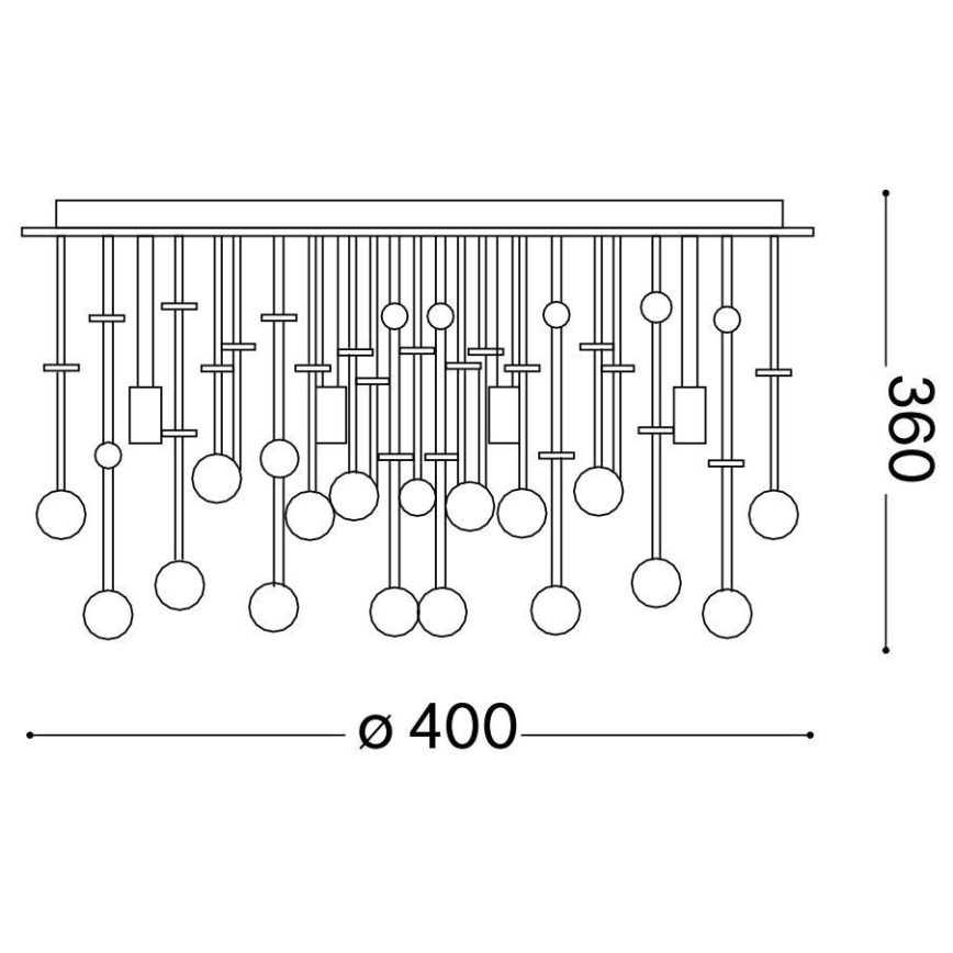 Ideal Lux - Plafonnier en cristal LED MOONLIGHT 8xG9/3W/230V d. 40 cm chrome brillant