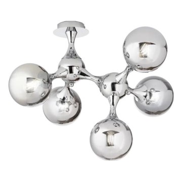 Ideal Lux - Plafonnier en saillie NODI 5xE14/28W/230V 50x55 cm chromé brillant