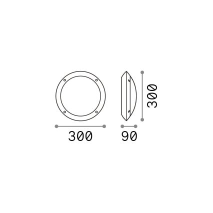 Ideal Lux - Plafonnier extérieur 1xE27/23W/230V IP66