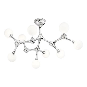 Ideal Lux - Plafonnier LED affleurant NODINO 9xG9/3W/230V Ø 83 cm chrome brillant/blanc