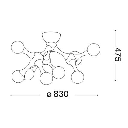 Ideal Lux - Plafonnier LED affleurant NODINO 9xG9/3W/230V Ø 83 cm chrome brillant/blanc