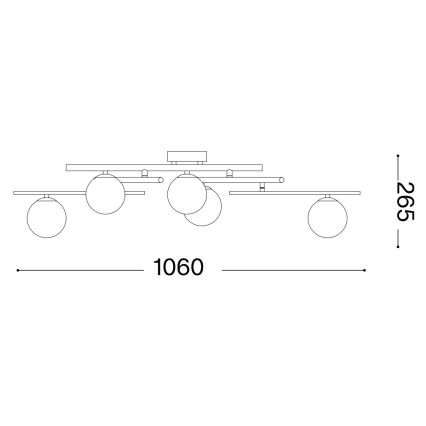 Ideal Lux - Plafonnier LED ATLAS 5xG9/3W/230V doré